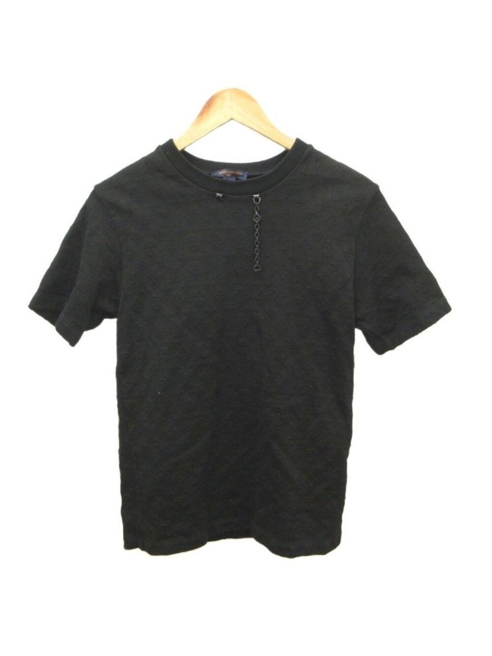 Louis Vuitton T-Shirt Monogram Jacquard Chain Short Sleeve Black S